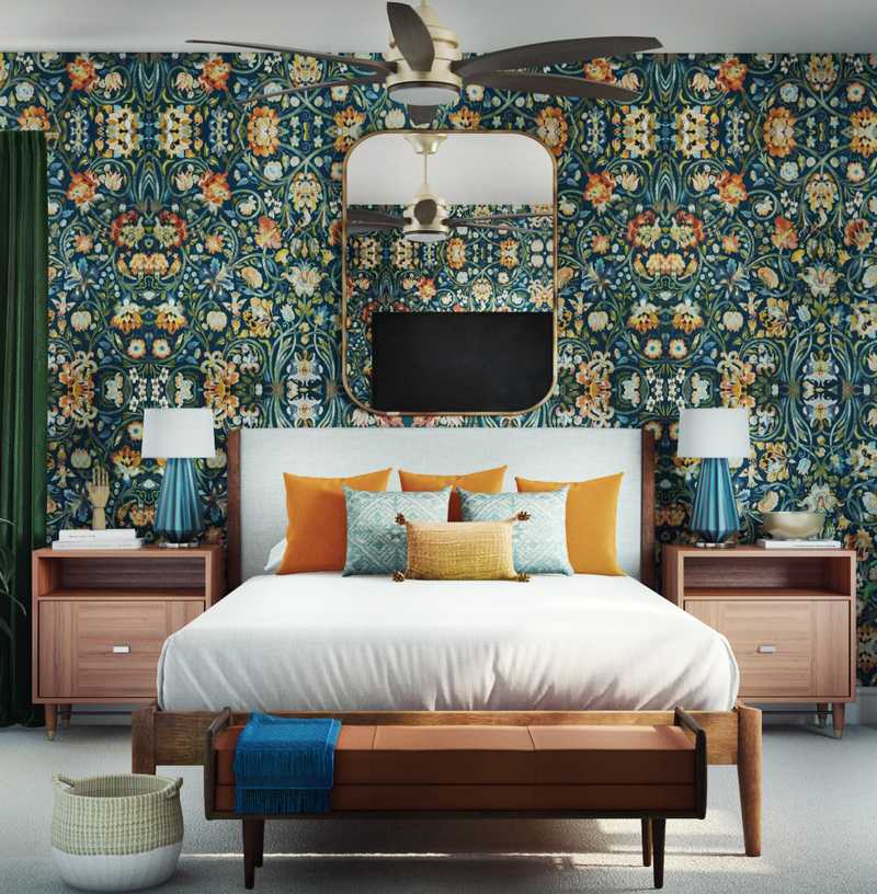 Midcentury Modern, Scandinavian Bedroom Design by Havenly Interior Designer Justin