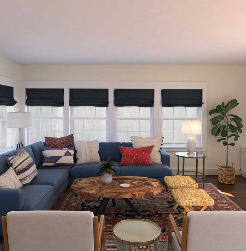 Eclectic, Midcentury Modern Living Room Design by Havenly Interior Designer Erin