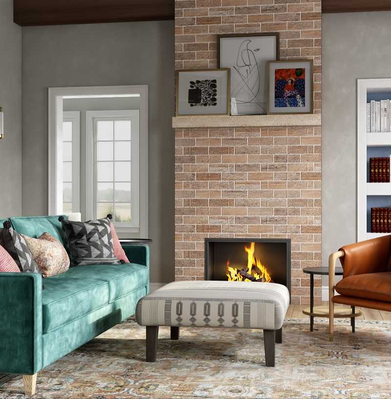 Eclectic, Bohemian Living Room Design by Havenly Interior Designer Adrian