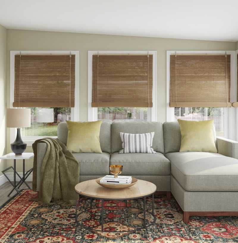 Contemporary, Eclectic, Industrial, Rustic Living Room Design by Havenly Interior Designer Victoria