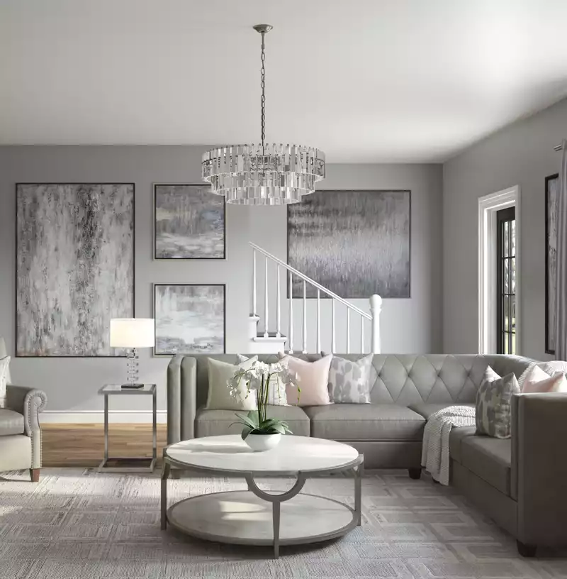 Classic, Glam, Transitional Living Room Design by Havenly Interior Designer Kacie