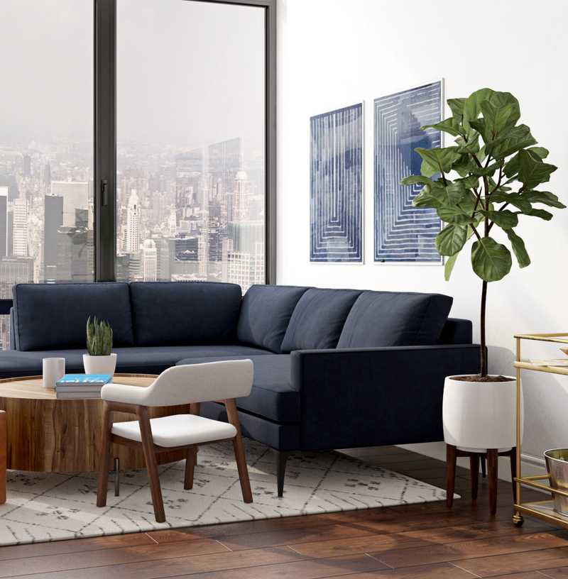 Contemporary, Modern, Coastal, Midcentury Modern Living Room Design by Havenly Interior Designer Shalene
