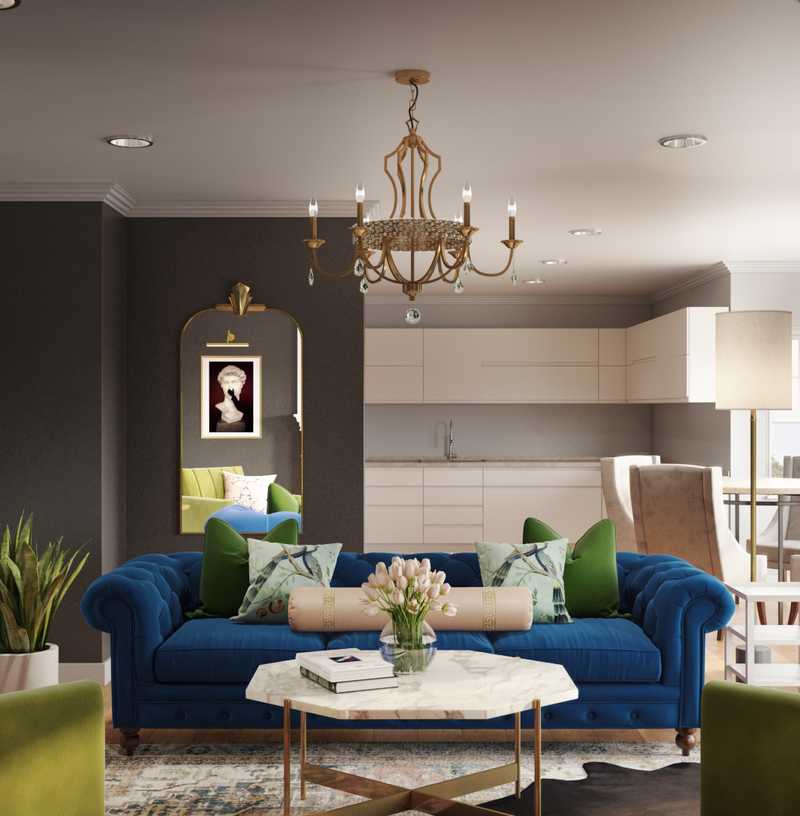 Modern, Classic, Midcentury Modern Living Room Design by Havenly Interior Designer Matthew