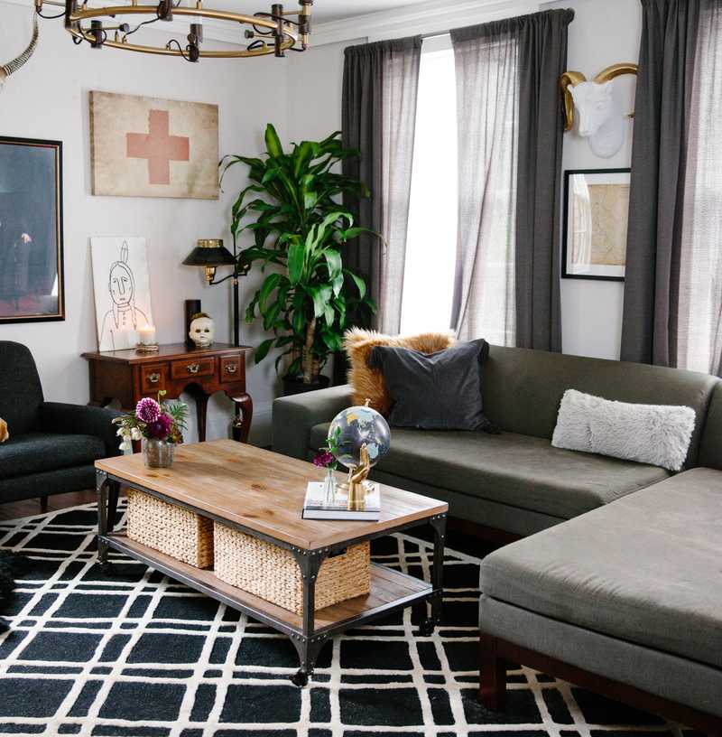 Contemporary Living Room Design by Havenly Interior Designer Stefany