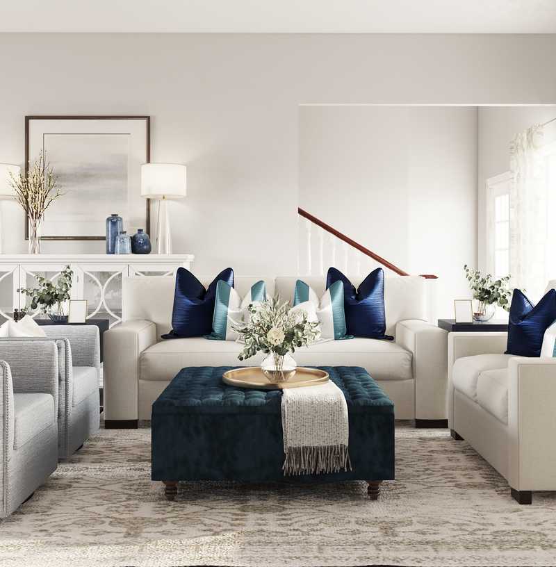 Classic, Glam Living Room Design by Havenly Interior Designer Kaity