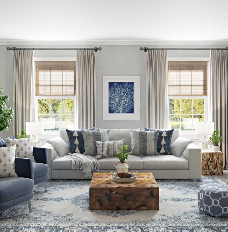 Farmhouse Living Room Design by Havenly Interior Designer Levi