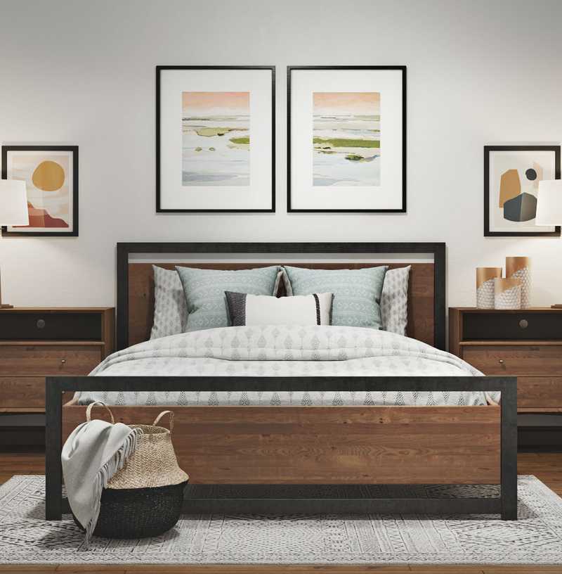 Modern, Industrial, Midcentury Modern Bedroom Design by Havenly Interior Designer Aubrey