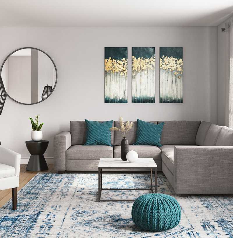Eclectic, Bohemian, Coastal Living Room Design by Havenly Interior Designer Leslie