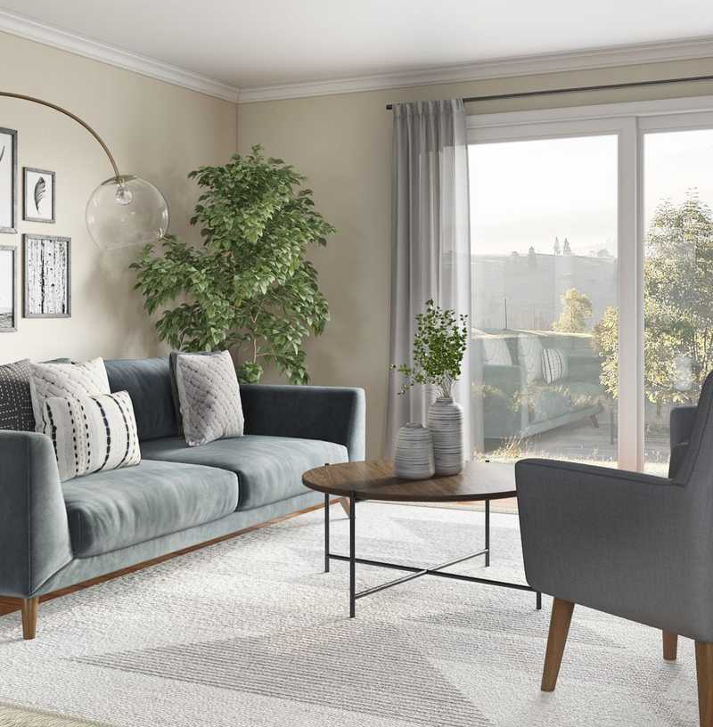 Contemporary, Modern, Midcentury Modern, Scandinavian Living Room Design by Havenly Interior Designer Anna