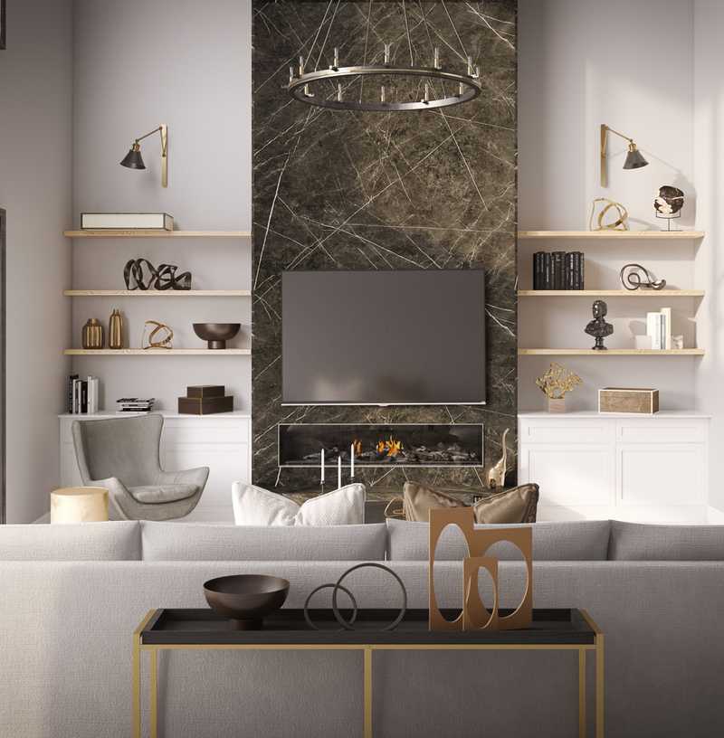 Contemporary, Transitional Living Room Design by Havenly Interior Designer Namita
