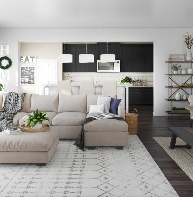 Modern, Farmhouse Living Room Design by Havenly Interior Designer Laura