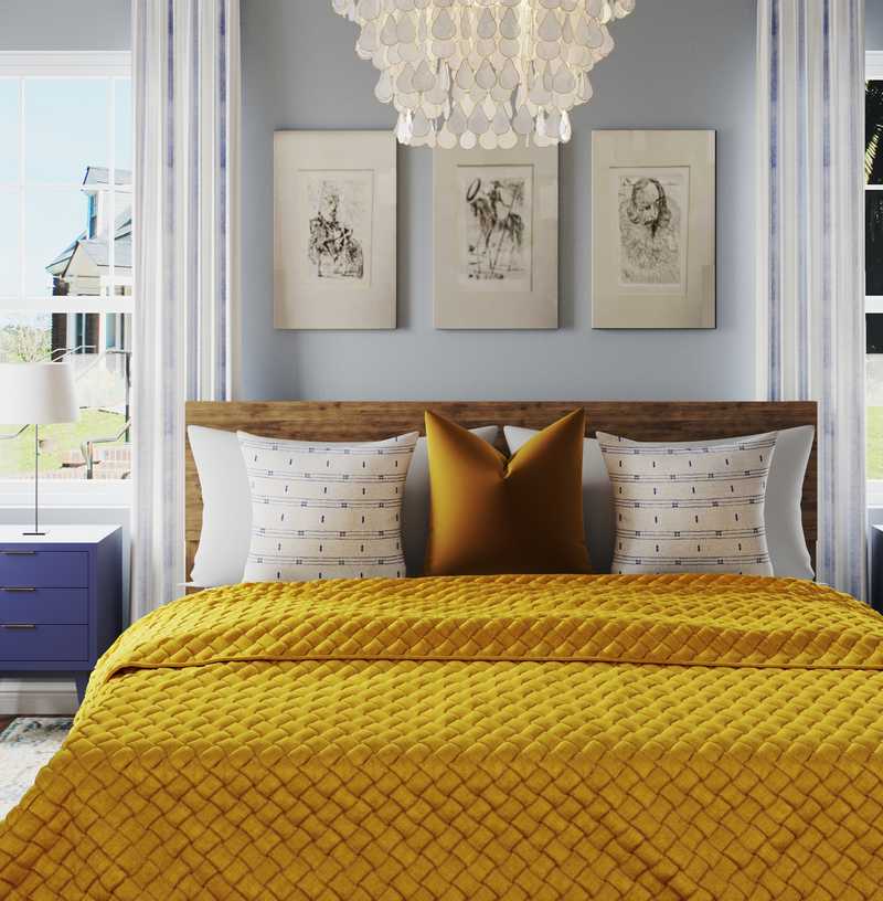 Bohemian, Midcentury Modern, Scandinavian Bedroom Design by Havenly Interior Designer Jessica