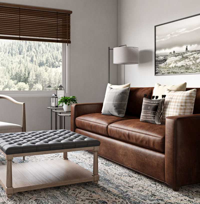 Farmhouse Living Room Design by Havenly Interior Designer Alexis