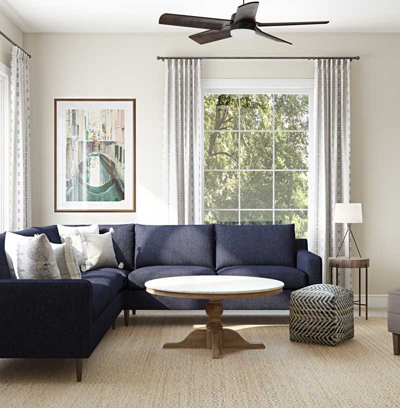 Classic, Midcentury Modern Living Room Design by Havenly Interior Designer Jillian