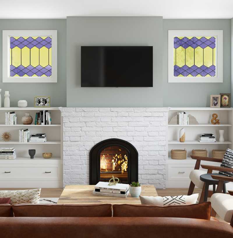 Contemporary Living Room Design by Havenly Interior Designer Kelly