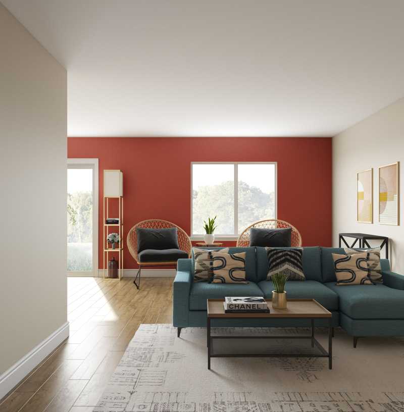 Contemporary, Eclectic, Global, Midcentury Modern Living Room Design by Havenly Interior Designer Roxy