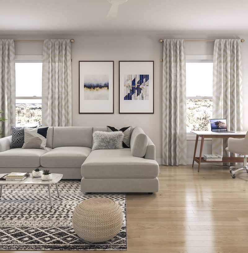 Contemporary, Bohemian Living Room Design by Havenly Interior Designer Randi