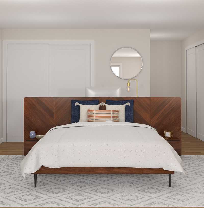 Bohemian, Midcentury Modern Bedroom Design by Havenly Interior Designer Emelia