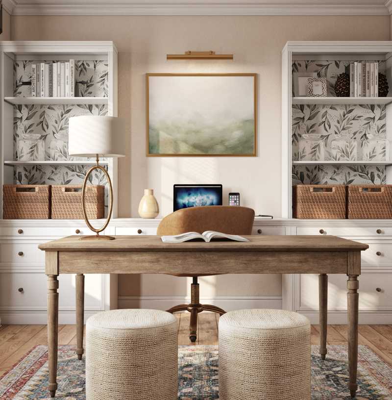 Farmhouse, Transitional Office Design by Havenly Interior Designer Yoseika