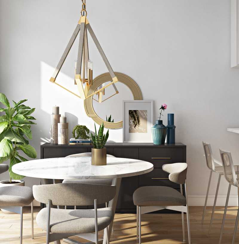 Modern, Bohemian, Midcentury Modern Dining Room Design by Havenly Interior Designer Christine