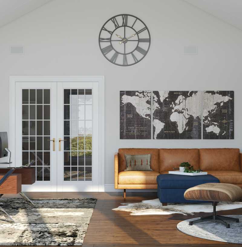 Modern, Industrial, Farmhouse, Rustic, Transitional Office Design by Havenly Interior Designer Emily