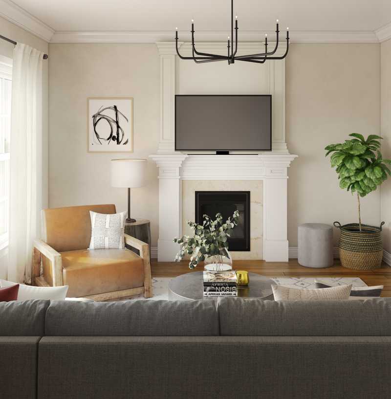 Contemporary, Bohemian Living Room Design by Havenly Interior Designer Lydia