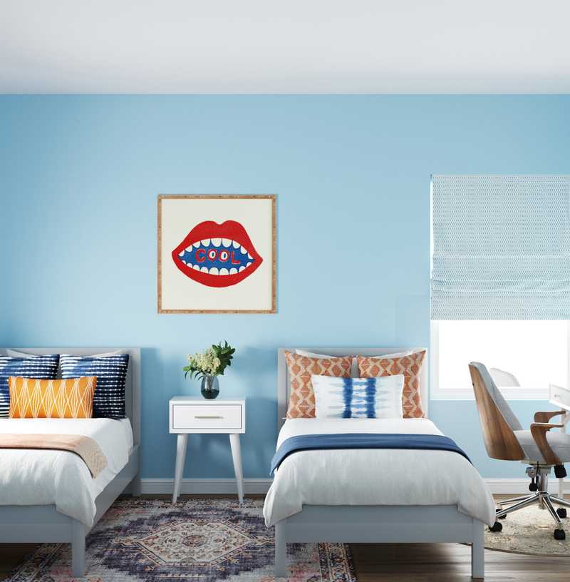 Coastal, Midcentury Modern Bedroom Design by Havenly Interior Designer Arissa