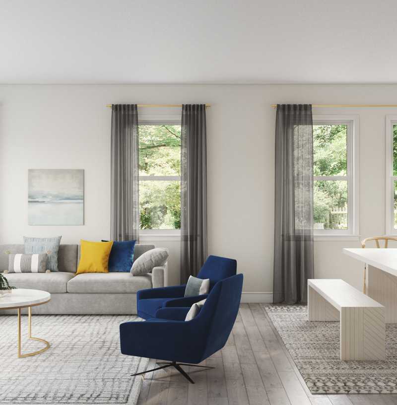 Contemporary, Glam, Midcentury Modern Living Room Design by Havenly Interior Designer Abril