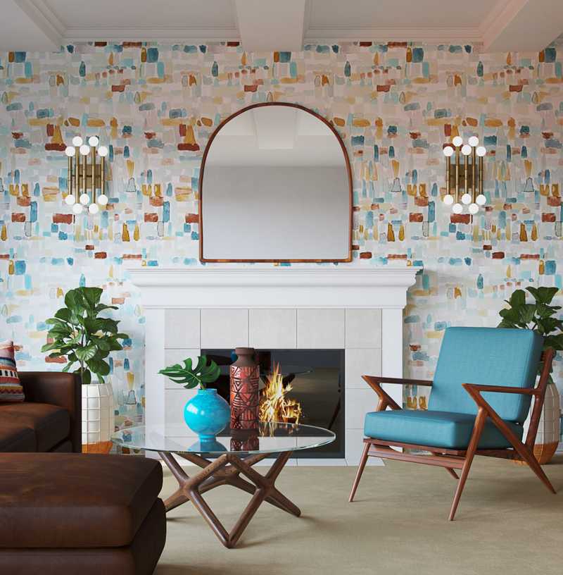 Bohemian, Midcentury Modern, Scandinavian Living Room Design by Havenly Interior Designer Justin