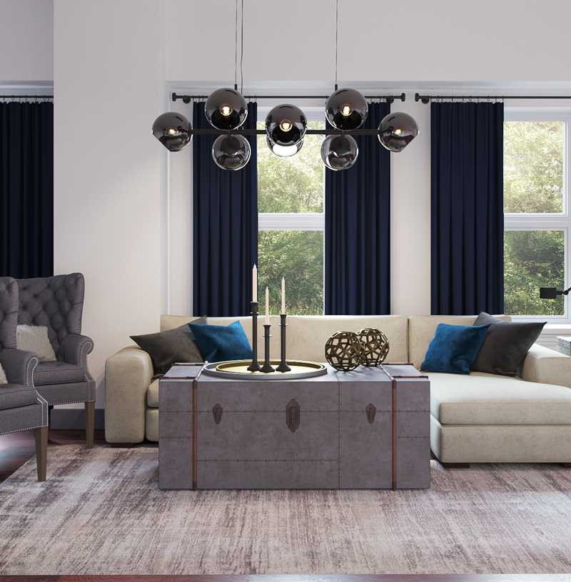Industrial Living Room Design by Havenly Interior Designer Julio