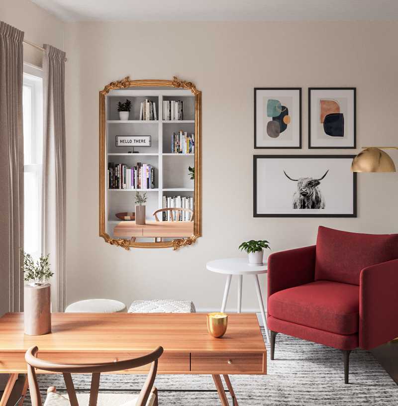 Modern, Bohemian, Midcentury Modern, Scandinavian Office Design by Havenly Interior Designer Ayelet