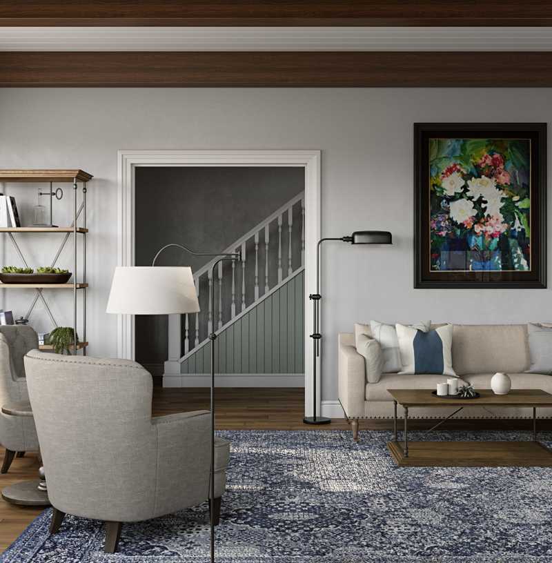 Farmhouse Living Room Design by Havenly Interior Designer Sara