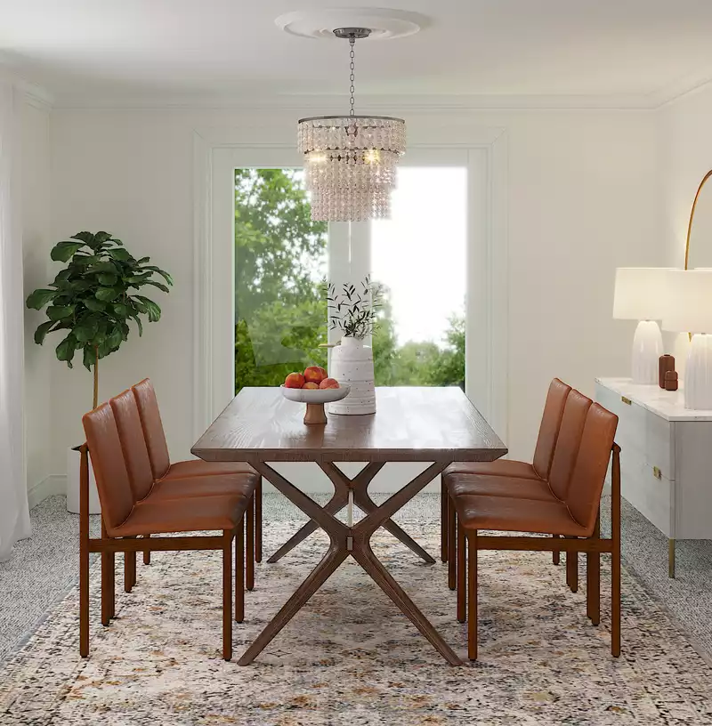 Modern, Transitional, Midcentury Modern, Scandinavian Dining Room Design by Havenly Interior Designer Stacy