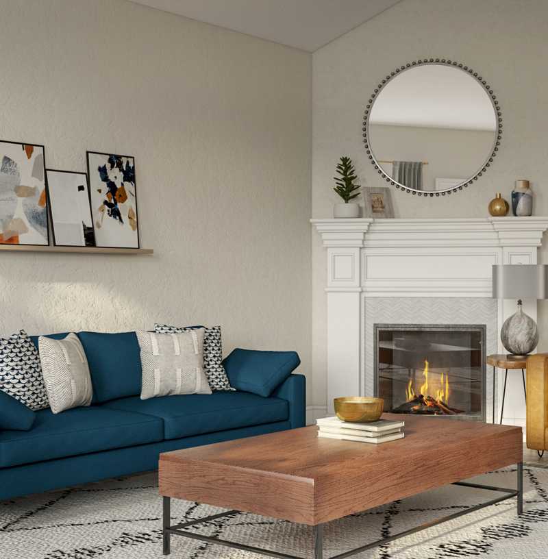 Eclectic, Midcentury Modern Living Room Design by Havenly Interior Designer Shauna