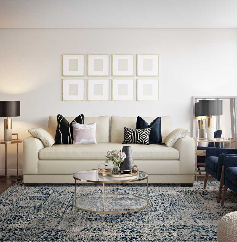 Contemporary, Modern, Glam Living Room Design by Havenly Interior Designer Fendy
