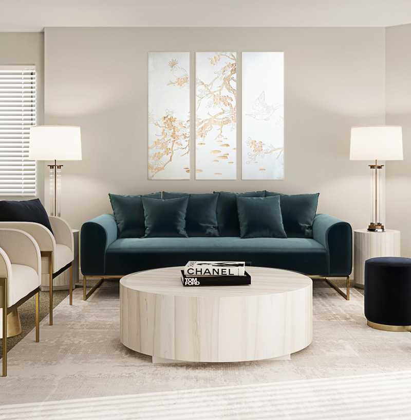 Glam Living Room Design by Havenly Interior Designer Julio