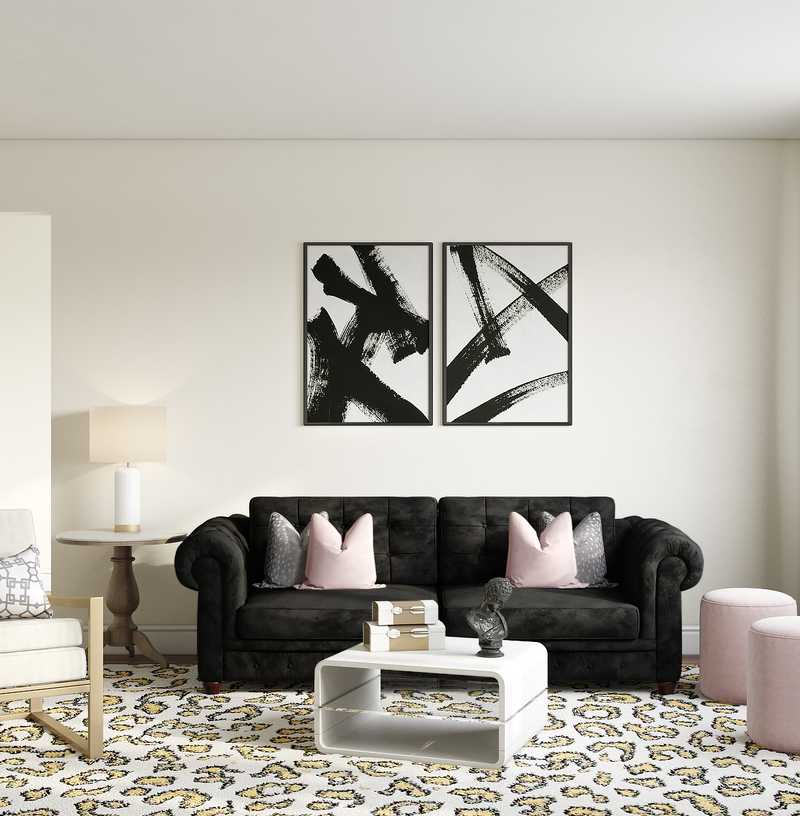 Glam, Transitional Living Room Design by Havenly Interior Designer Paige