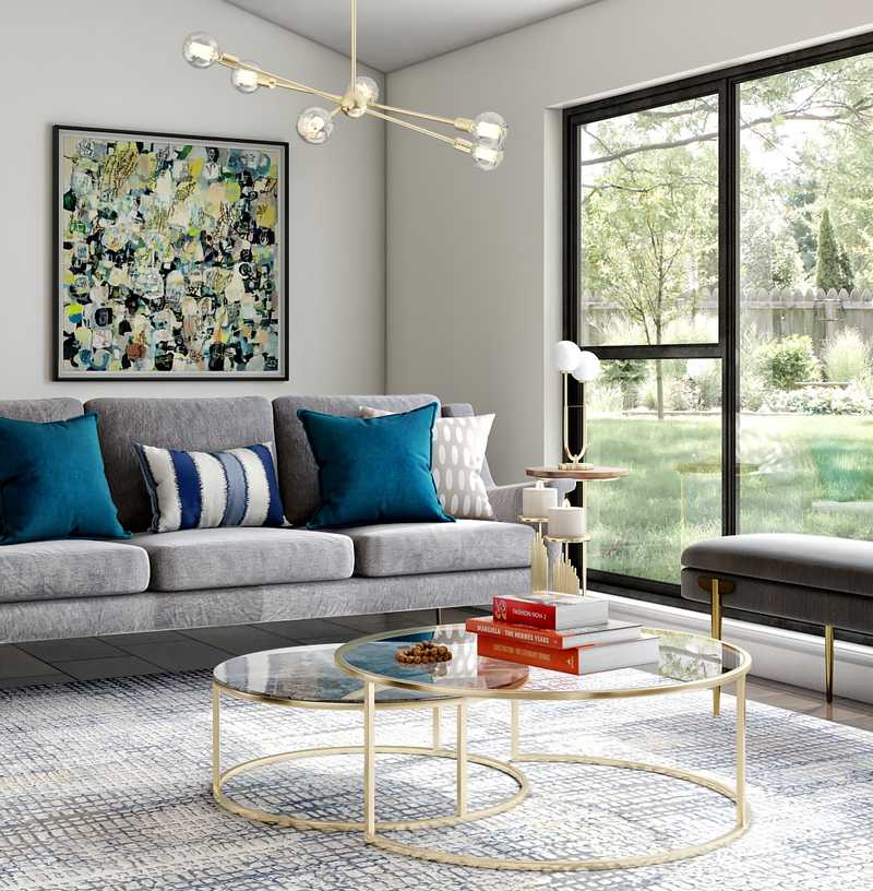 Contemporary, Midcentury Modern Living Room Design by Havenly Interior Designer Jenna