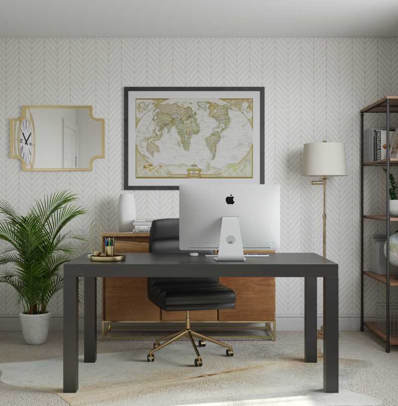Rustic, Transitional, Global Office Design by Havenly Interior Designer Brindee