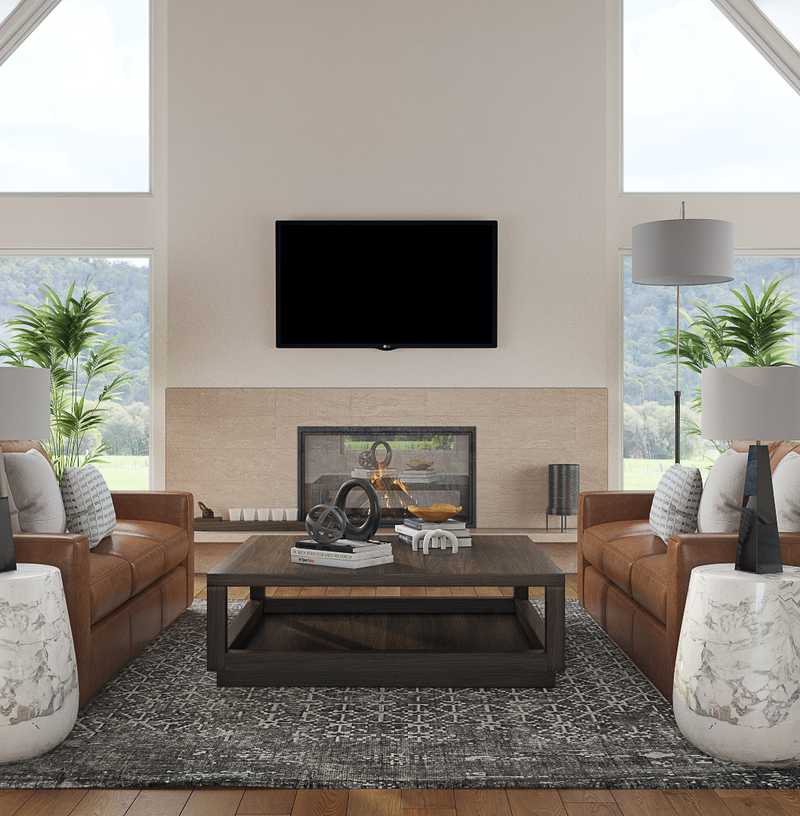 Modern, Industrial Living Room Design by Havenly Interior Designer Edith