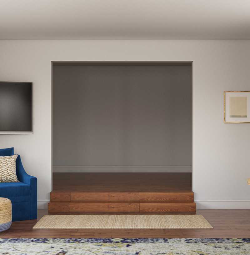 Bohemian, Glam, Midcentury Modern Living Room Design by Havenly Interior Designer Megan