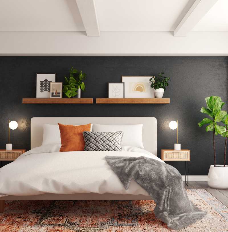 Bohemian, Midcentury Modern Bedroom Design by Havenly Interior Designer Seireen
