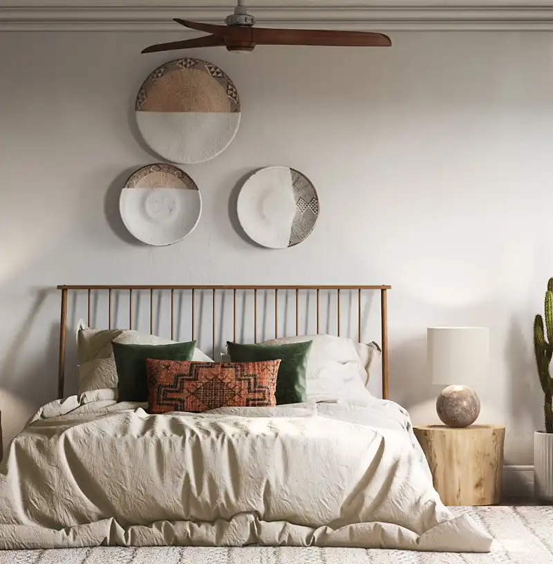 Modern, Bohemian, Global, Minimal, Scandinavian Bedroom Design by Havenly Interior Designer Sarah