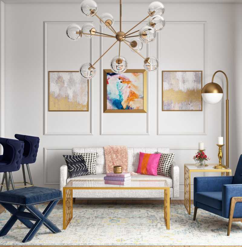 Glam Living Room Design by Havenly Interior Designer Shaina