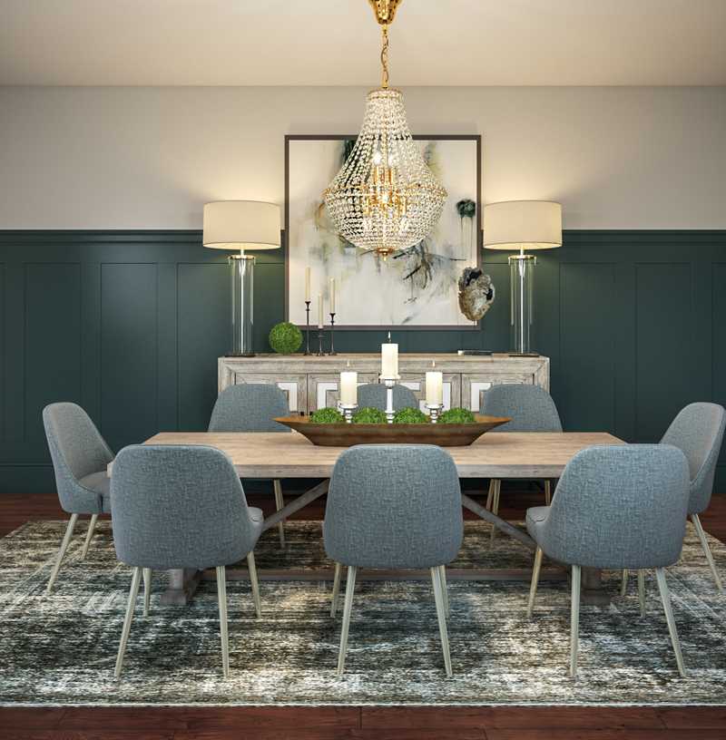 Rustic, Transitional Dining Room Design by Havenly Interior Designer Lyndsi