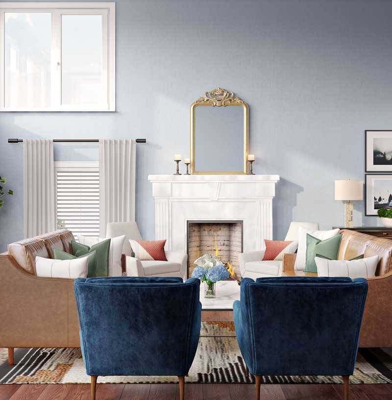 Modern, Midcentury Modern Living Room Design by Havenly Interior Designer Brady