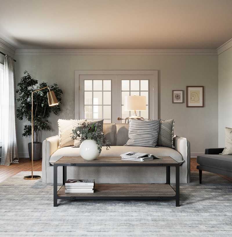 Classic, Eclectic, Farmhouse Living Room Design by Havenly Interior Designer Kate