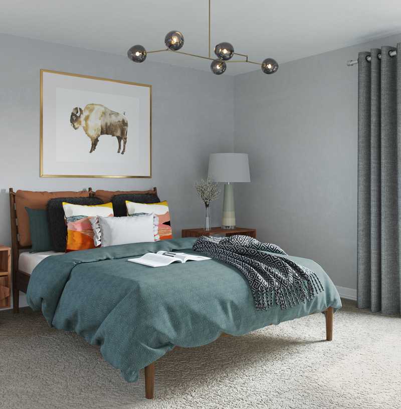 Eclectic, Bohemian, Midcentury Modern Bedroom Design by Havenly Interior Designer Heather