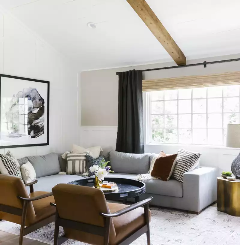 Eclectic, Bohemian, Midcentury Modern, Scandinavian Living Room Design by Havenly Interior Designer Robyn