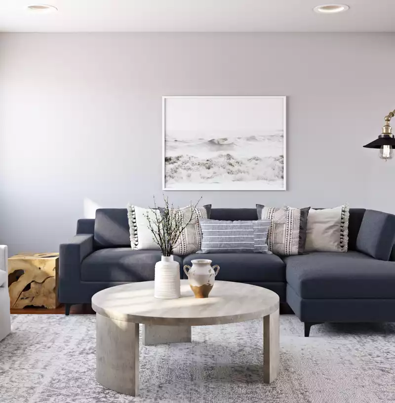 Eclectic, Transitional Living Room Design by Havenly Interior Designer Brianna